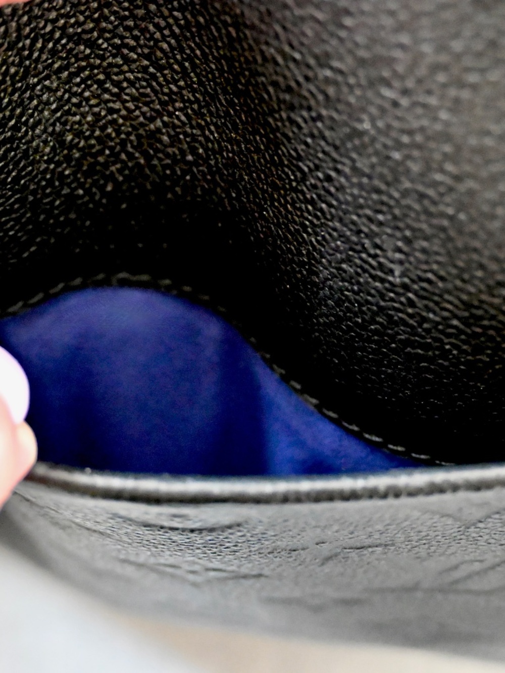 LOUIS VUITTON BLACK MAIDA HOBO BAG w/ VIOLET BLUE INTERIOR & POCKETS - Picture 9 of 14